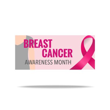 Göğüs kanseri farkındalığı ay sonu tasarımı. Göğüs kanseri farkındalığı pembe kurdele. Vektör İllüstrasyonu.