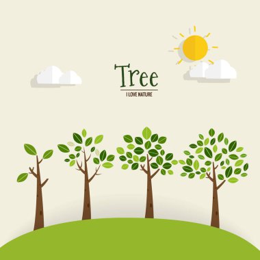 soyut stilize ağaç. vektör çizim.