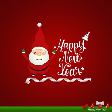 Yeni yılın kutlu olsun, vektör illüstrasyonu.