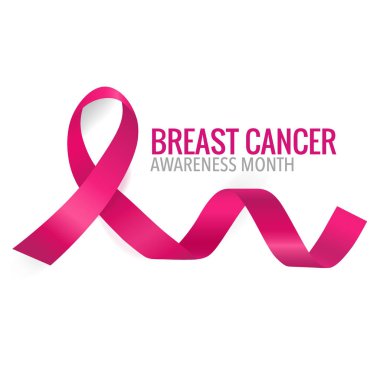 Göğüs kanseri farkındalığı ay sonu tasarımı. Göğüs kanseri farkındalığı pembe kurdele. Vektör İllüstrasyonu.