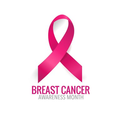 Göğüs kanseri farkındalığı ay sonu tasarımı. Göğüs kanseri farkındalığı pembe kurdele. Vektör İllüstrasyonu.