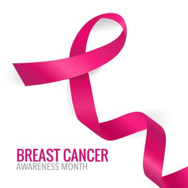 Göğüs kanseri farkındalığı ay sonu tasarımı. Göğüs kanseri farkındalığı pembe kurdele. Vektör İllüstrasyonu.