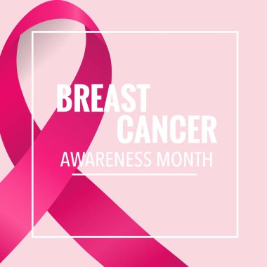 Göğüs kanseri farkındalığı ay sonu tasarımı. Göğüs kanseri farkındalığı pembe kurdele. Vektör İllüstrasyonu.