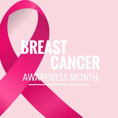 Göğüs kanseri farkındalığı ay sonu tasarımı. Göğüs kanseri farkındalığı pembe kurdele. Vektör İllüstrasyonu.