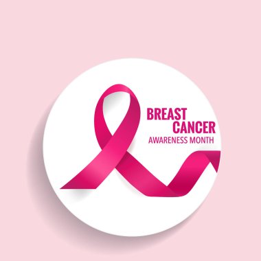 Göğüs kanseri farkındalığı ay sonu tasarımı. Göğüs kanseri farkındalığı pembe kurdele. Vektör İllüstrasyonu.
