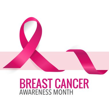 Göğüs kanseri farkındalığı ay sonu tasarımı. Göğüs kanseri farkındalığı pembe kurdele. Vektör İllüstrasyonu.