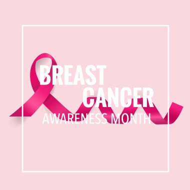 Göğüs kanseri farkındalığı ay sonu tasarımı. Göğüs kanseri farkındalığı pembe kurdele. Vektör İllüstrasyonu.