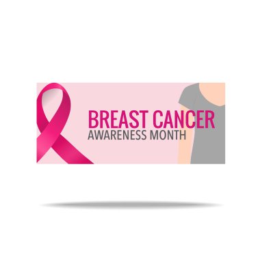 Göğüs kanseri farkındalığı ay sonu tasarımı. Göğüs kanseri farkındalığı pembe kurdele. Vektör İllüstrasyonu.