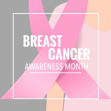 Göğüs kanseri farkındalığı ay sonu tasarımı. Göğüs kanseri farkındalığı pembe kurdele. Vektör İllüstrasyonu.