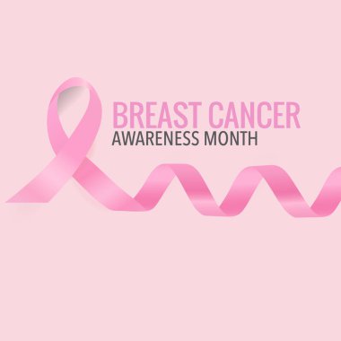 Göğüs kanseri farkındalığı ay sonu tasarımı. Göğüs kanseri farkındalığı pembe kurdele. Vektör İllüstrasyonu.