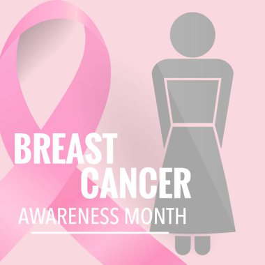 Göğüs kanseri farkındalığı ay sonu tasarımı. Göğüs kanseri farkındalığı pembe kurdele. Vektör İllüstrasyonu.