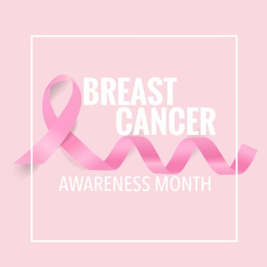 Göğüs kanseri farkındalığı ay sonu tasarımı. Göğüs kanseri farkındalığı pembe kurdele. Vektör İllüstrasyonu.