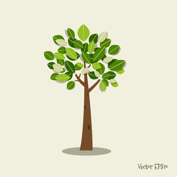 Abstract Stylized Tree Vector Illustration — Stock Vector