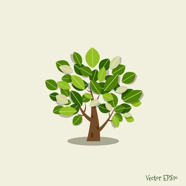 Abstract Stylized Tree Vector Illustration — Stock Vector