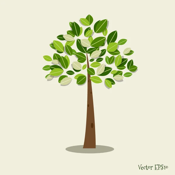 Abstract Stylized Tree Vector Illustration — Stock Vector