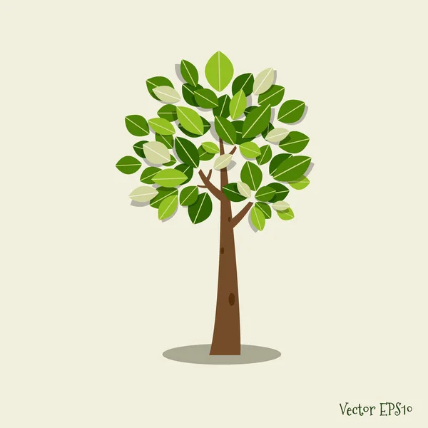 Abstract Stylized Tree Vector Illustration — Stock Vector