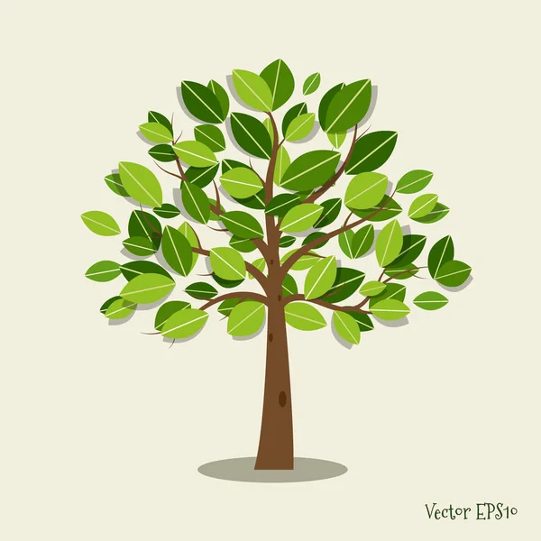 Abstract Stylized Tree Vector Illustration — Stock Vector