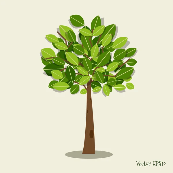 Abstract Stylized Tree Vector Illustration — Stock Vector