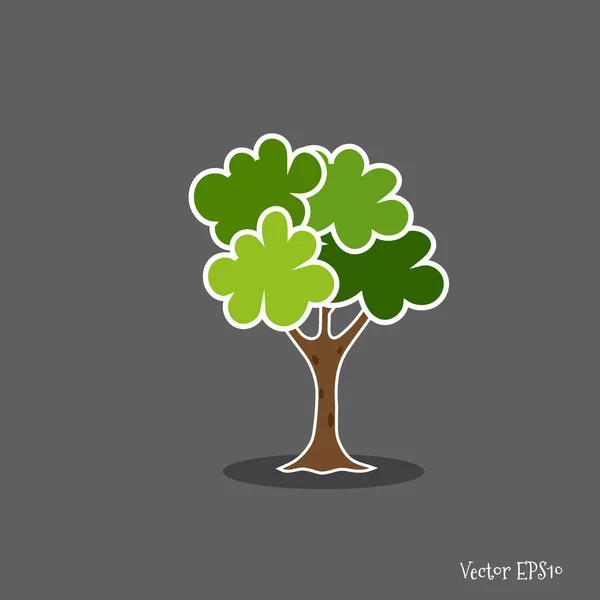 Abstract Stylized Tree Vector Illustration — Stock Vector