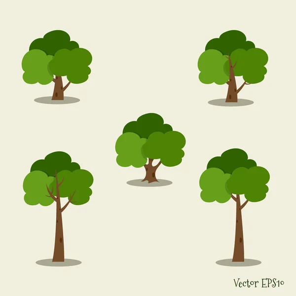 Set Abstract Tree Vector Illustration — Stock Vector