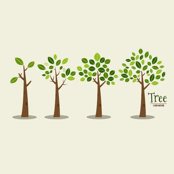 Set Abstract Tree Vector Illustration — Stock Vector