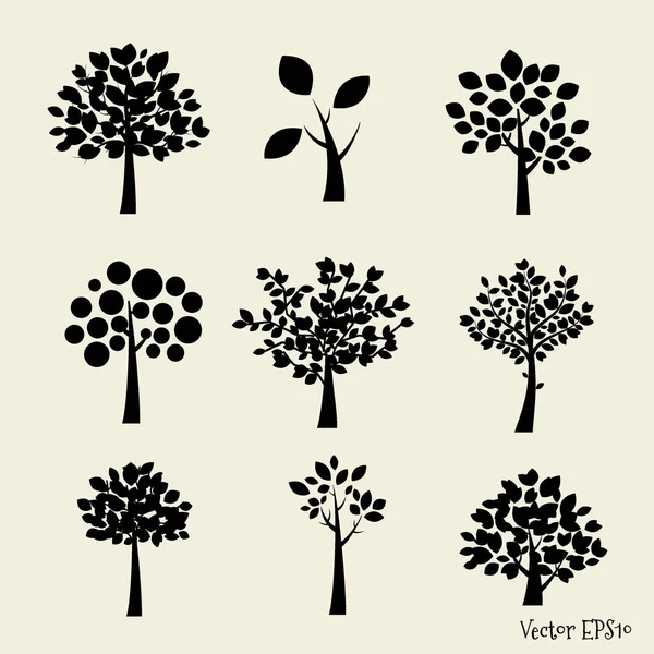 Σύνολο Αφηρημένου Δέντρου Εικονογράφηση Διανύσματος — Διανυσματικό Αρχείο
