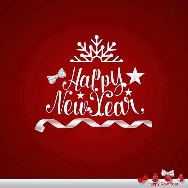 Happy New Year Lettering Vector Illustration — Stock Vector