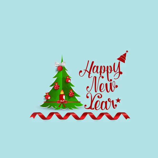 Merry Christmas Happy New Year Greeting Card Vector Illustration — Stock Vector