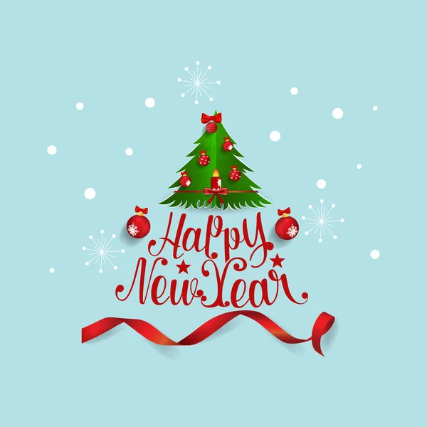 Merry Christmas Happy New Year Greeting Card Vector Illustration — 스톡 벡터