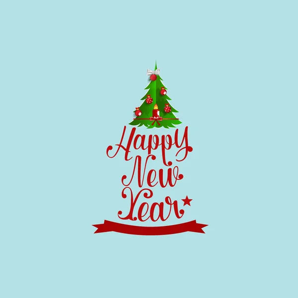 Merry Christmas Happy New Year Greeting Card Vector Illustration — 스톡 벡터