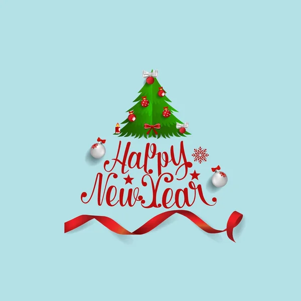 Feliz Navidad Feliz Año Nuevo Tarjeta Felicitación Vector Ilustración — Archivo Imágenes Vectoriales