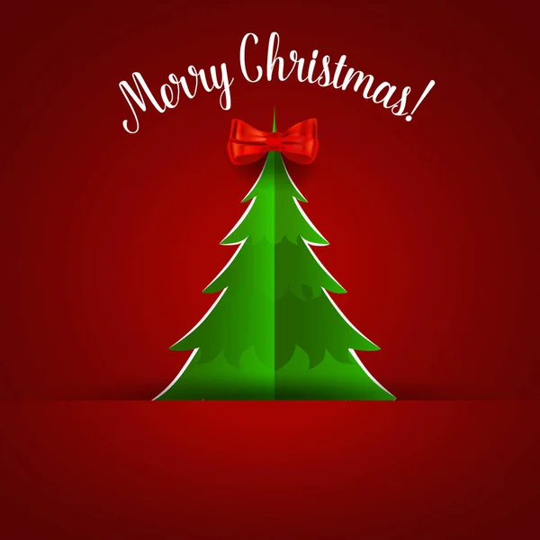 Noel Ağacı Süslemeli Noel Tebrik Kartı Vektör Illüstrasyonu — Stok Vektör