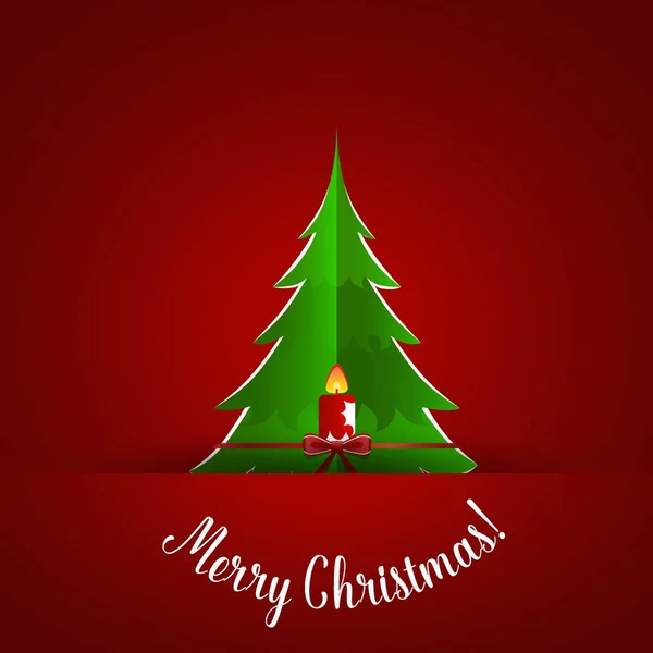 Tarjeta Felicitación Navidad Con Árbol Navidad Decoraciones Ilustración Vectorial — Vector de stock