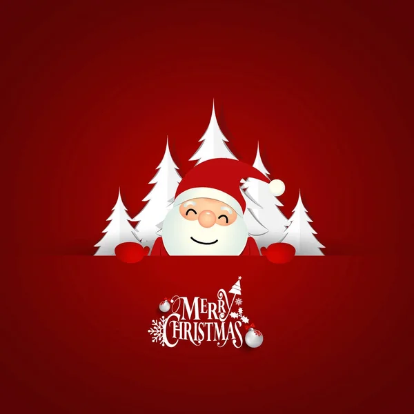 Tarjeta Felicitación Navidad Con Papá Noel Navidad Ilustración Vectorial — Vector de stock