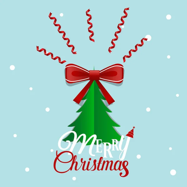 Christmas Wenskaart Met Merry Christmas Belettering Vectorillustratie — Stockvector