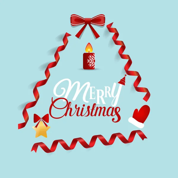 Carte Voeux Noël Avec Lettrage Joyeux Noël Illustration Vectorielle — Image vectorielle
