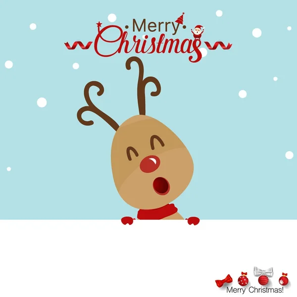 Christmas Greeting Card Christmas Reindeer Vector Illustration — Stock Vector