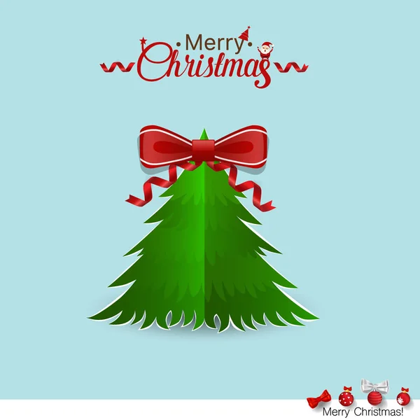 Cartão Natal Com Letras Feliz Natal Árvore Natal Ilustração Vetorial —  Vetores de Stock