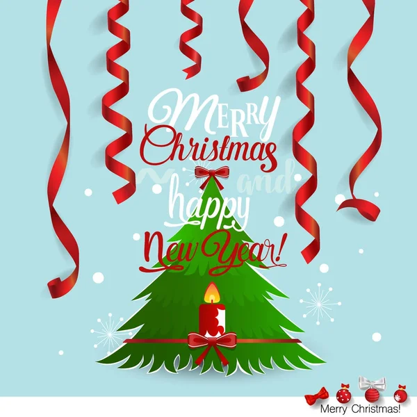 Χριστουγεννιάτικη Ευχετήρια Κάρτα Καλά Χριστούγεννα Γράμματα Και Χριστουγεννιάτικο Δέντρο Διανυσματική — Διανυσματικό Αρχείο