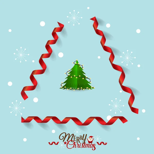 Vánoční Blahopřání Veselé Vánoční Nápisy Vánoční Stromeček Vektorové Ilustrace — Stockový vektor