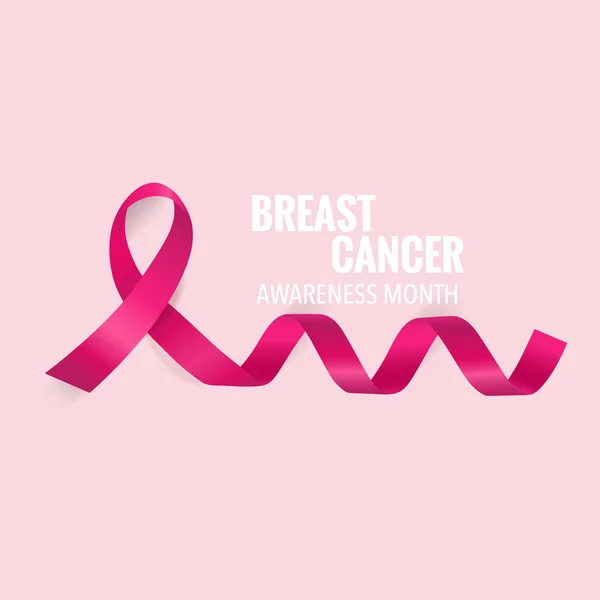 Göğüs Kanseri Farkındalığı Sonu Tasarımı Göğüs Kanseri Farkındalığı Pembe Kurdele — Stok Vektör