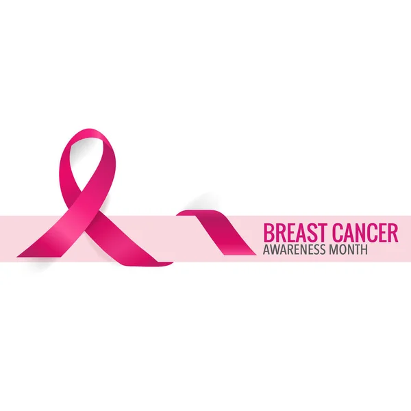 Bröstcancer Medvetenhet Månad Bakgrund Design Bröstcancer Medvetenhet Rosa Band Vektor — Stock vektor