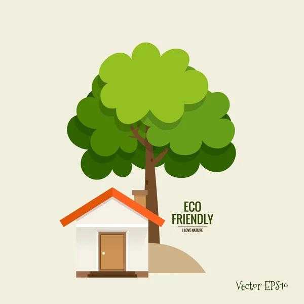 Green Eco City Living Concept Vector Illustration — Stock Vector