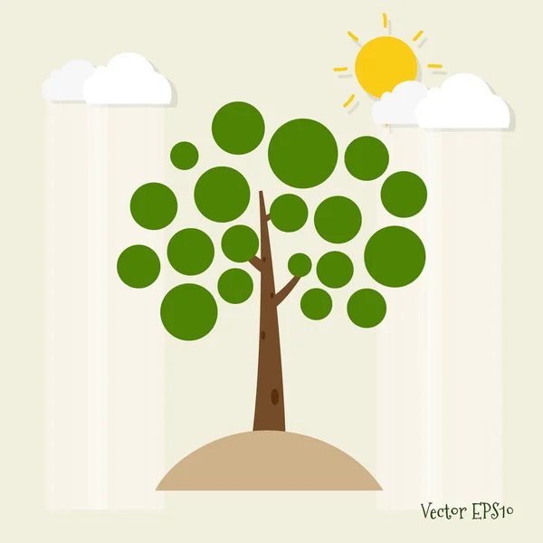 Οικολογική Φιλία Οικολογία Έννοια Φόντο Δέντρο Εικονογράφηση Διανύσματος — Διανυσματικό Αρχείο