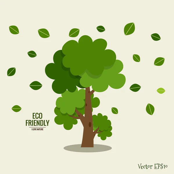 Amigo Eco Conceito Ecologia Com Fundo Árvore Ilustração Vetorial —  Vetores de Stock