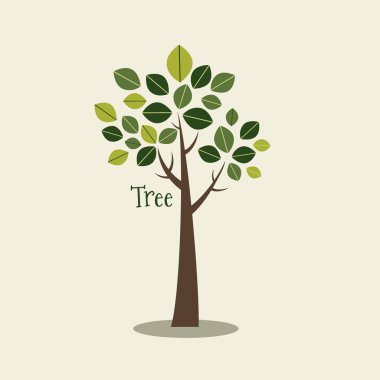 soyut stilize ağaç. vektör çizim.