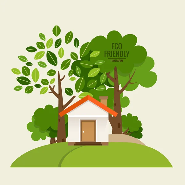 Green Eco Ville Concept Vie Illustration Vectorielle — Image vectorielle