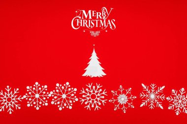 doğru kağıt kar taneleri ile klasik Noel Kartpostalı
