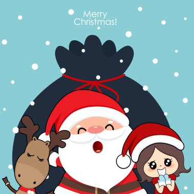 Noel arkaplanı. Noel Baba 'yla Noel kartı..