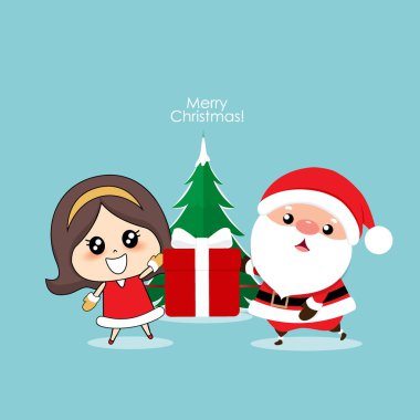 Noel arkaplanı. Noel Baba 'yla Noel kartı..